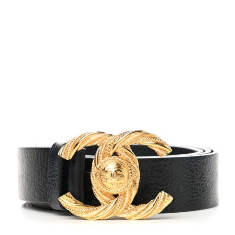 Chanel glazed calfskin CC belt